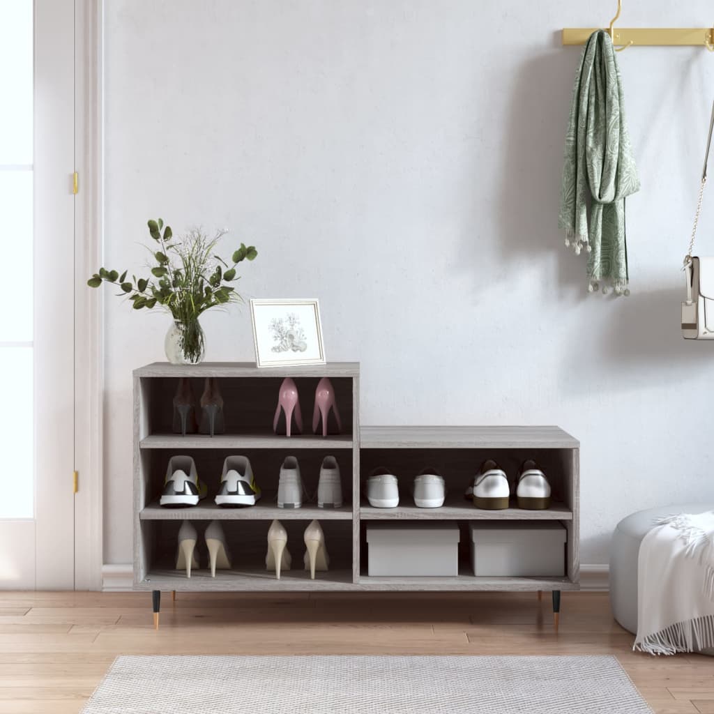 Armoire à chaussures Sonoma gris 102x36x60 cm Bois d'ingénierie - XIOS
