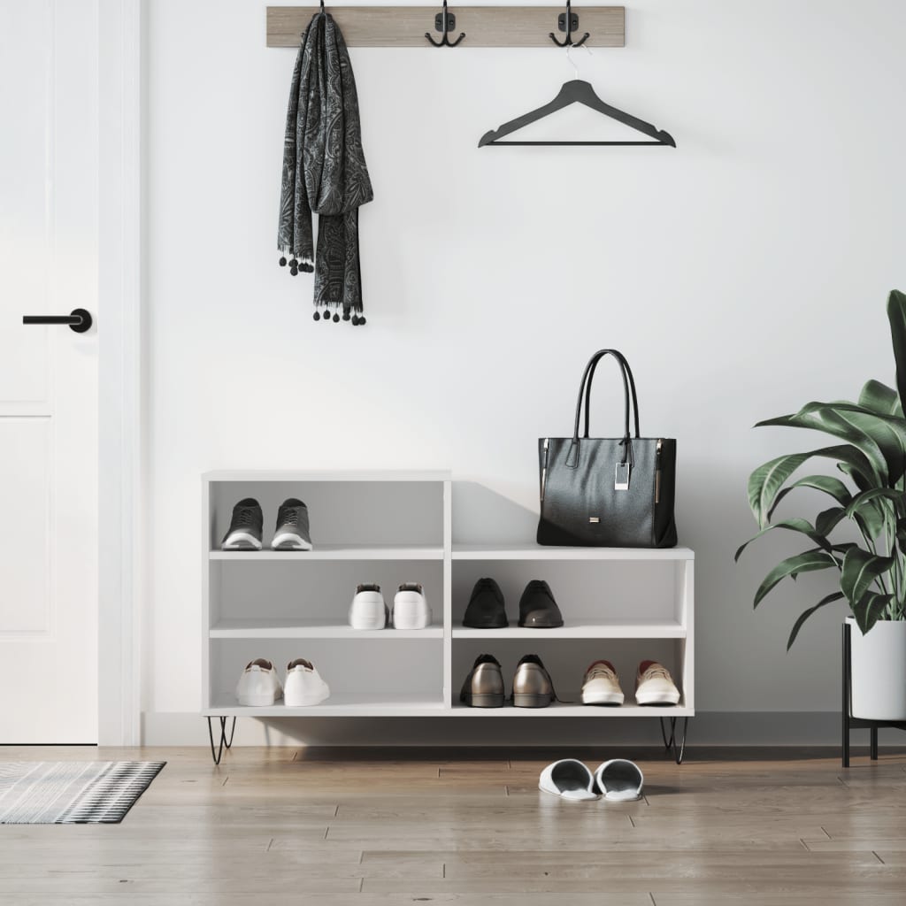Armoire à chaussures Blanc 102x36x60 cm Bois d'ingénierie - XIOS