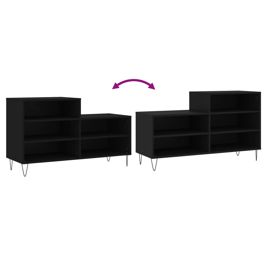 Armoire à chaussures Noir 102x36x60 cm Bois d'ingénierie - XIOS