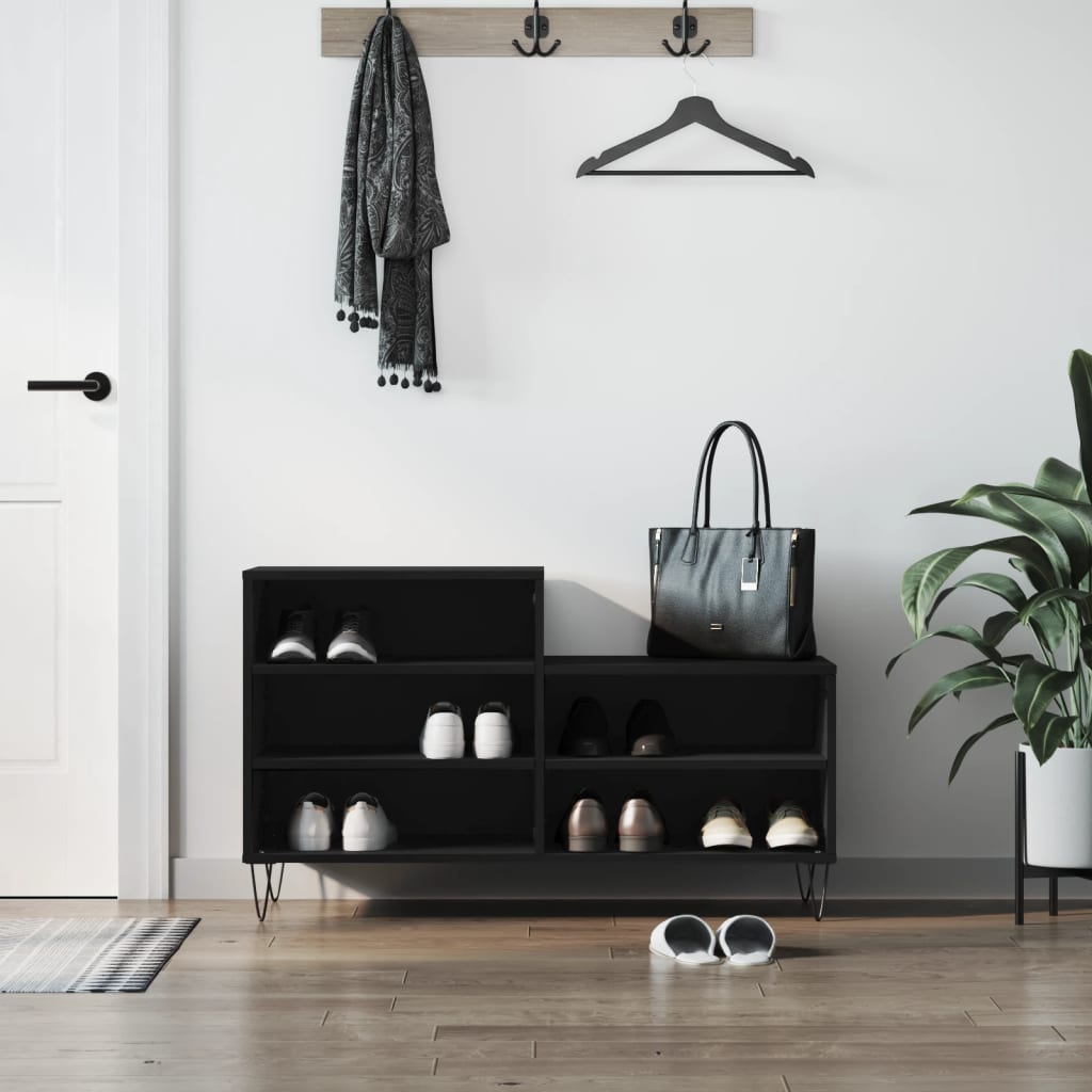 Armoire à chaussures Noir 102x36x60 cm Bois d'ingénierie - XIOS