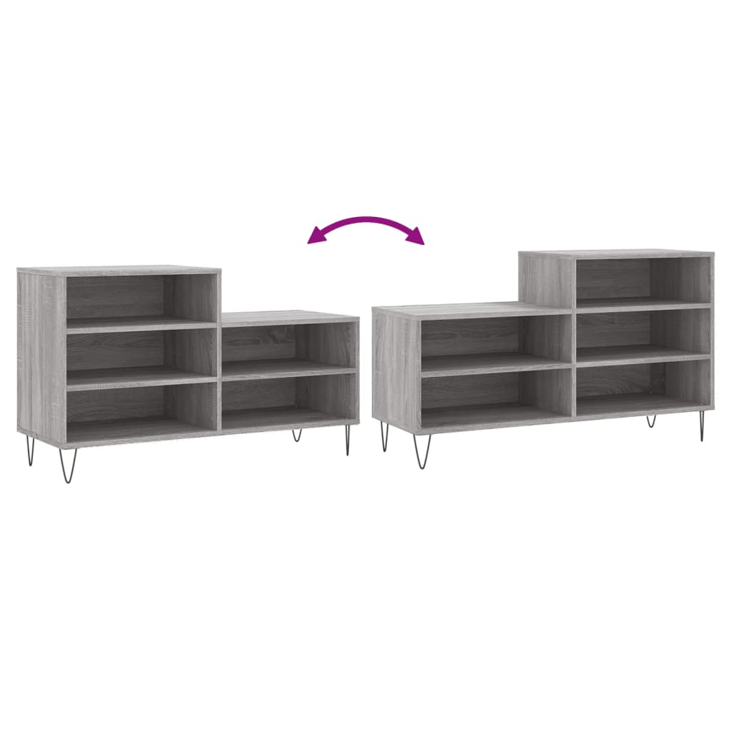 Armoire à chaussures Sonoma gris 102x36x60 cm Bois d'ingénierie - XIOS