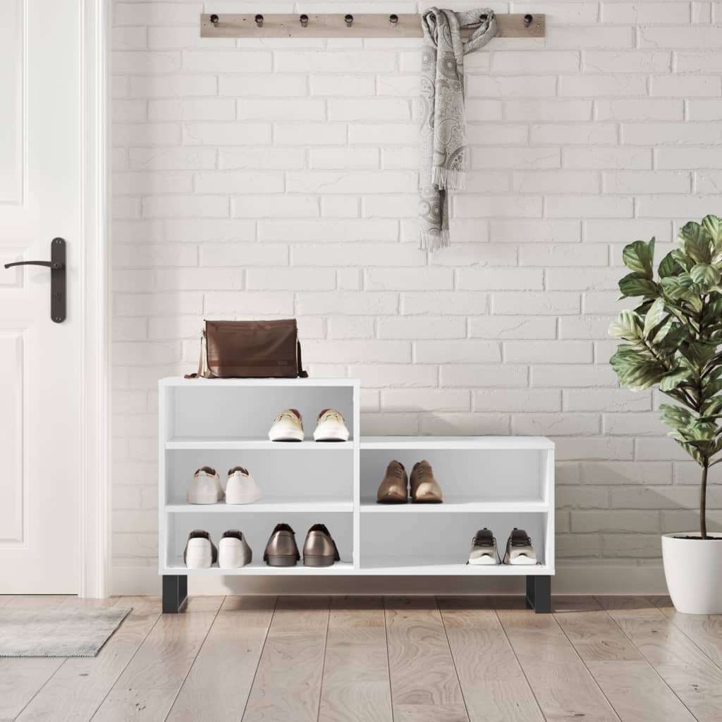 Armoire à chaussures Blanc 102x36x60 cm Bois d'ingénierie - XIOS