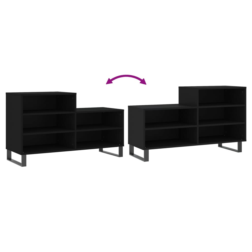 Armoire à chaussures Noir 102x36x60 cm Bois d'ingénierie - XIOS