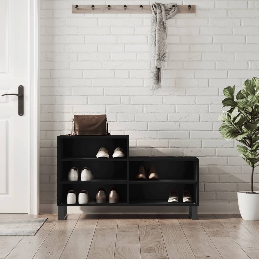 Armoire à chaussures Noir 102x36x60 cm Bois d'ingénierie - XIOS