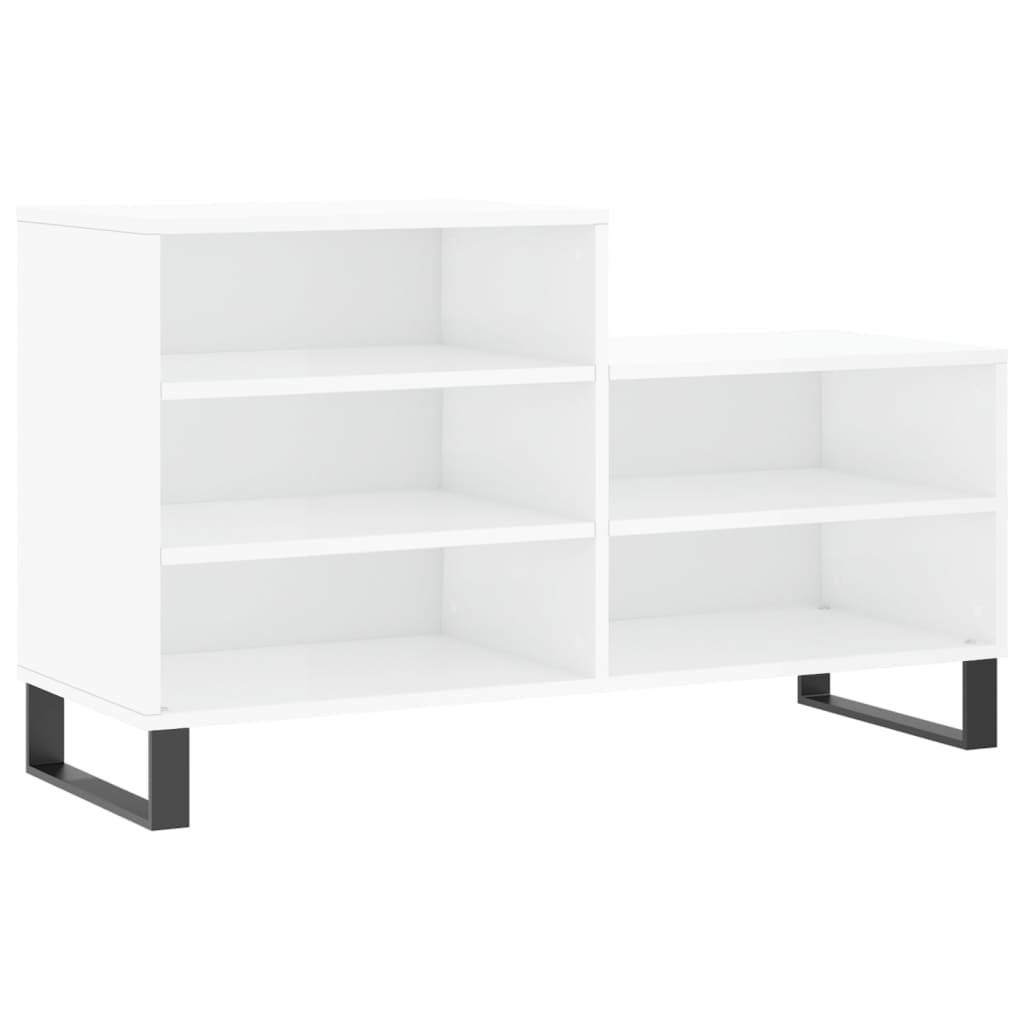 Armoire à chaussure Blanc brillant 102x36x60 cm Bois ingénierie - XIOS