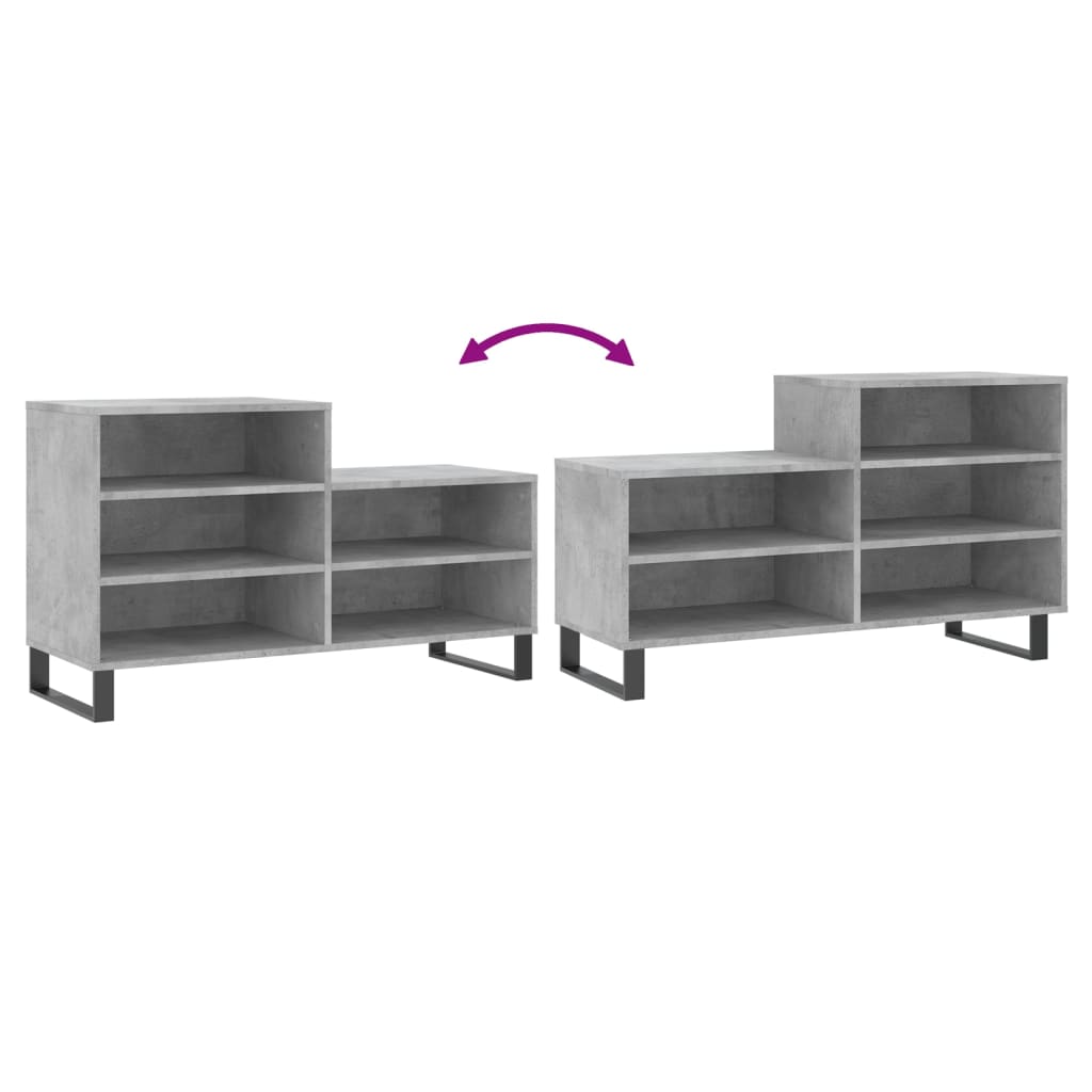 Armoire à chaussures Gris béton 102x36x60 cm Bois d'ingénierie - XIOS