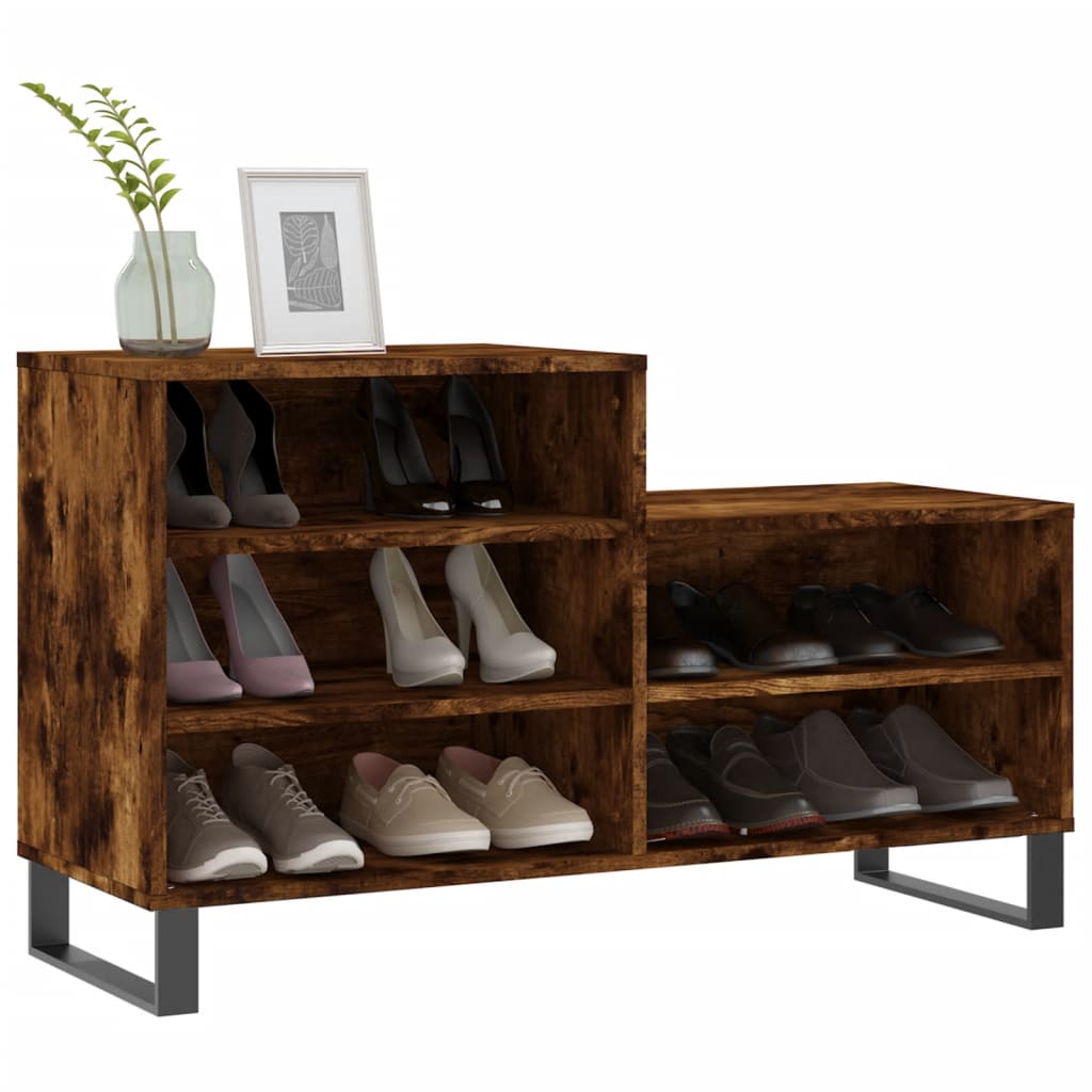 Armoire à chaussures Chêne fumé 102x36x60 cm Bois d'ingénierie - XIOS