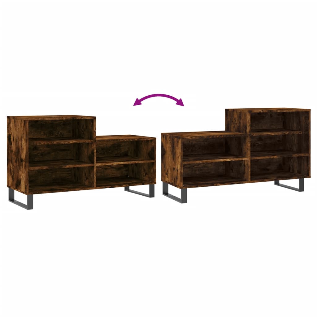 Armoire à chaussures Chêne fumé 102x36x60 cm Bois d'ingénierie - XIOS