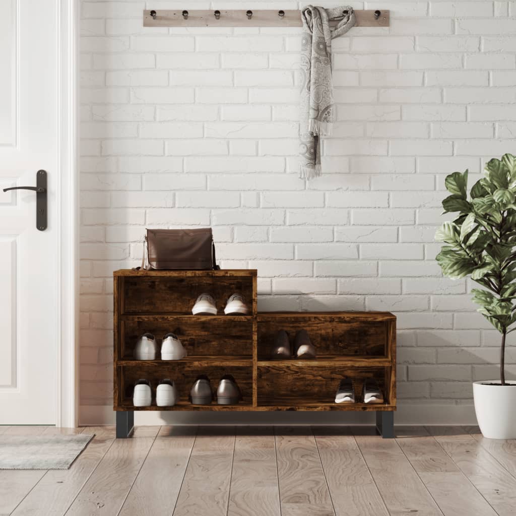 Armoire à chaussures Chêne fumé 102x36x60 cm Bois d'ingénierie - XIOS