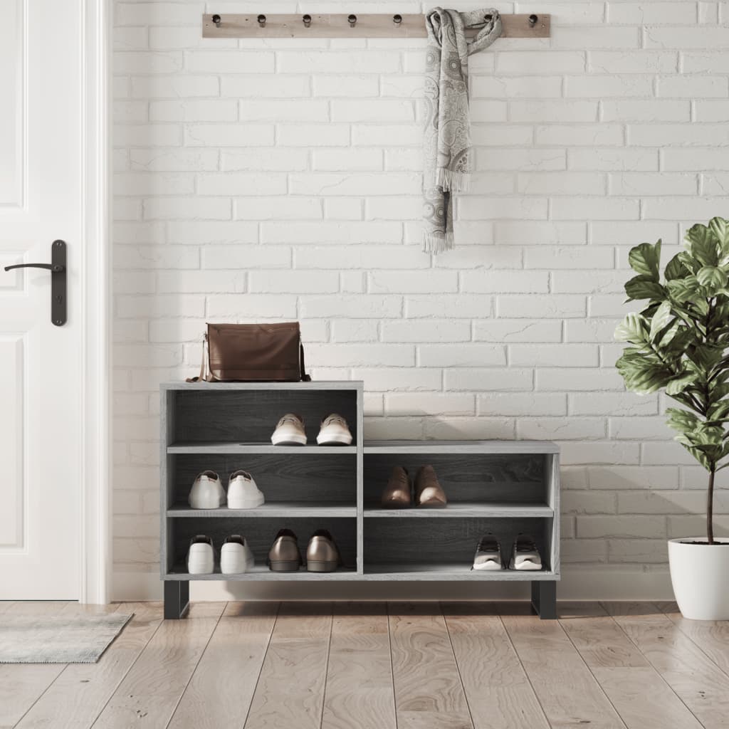 Armoire à chaussures Sonoma gris 102x36x60 cm Bois d'ingénierie - XIOS