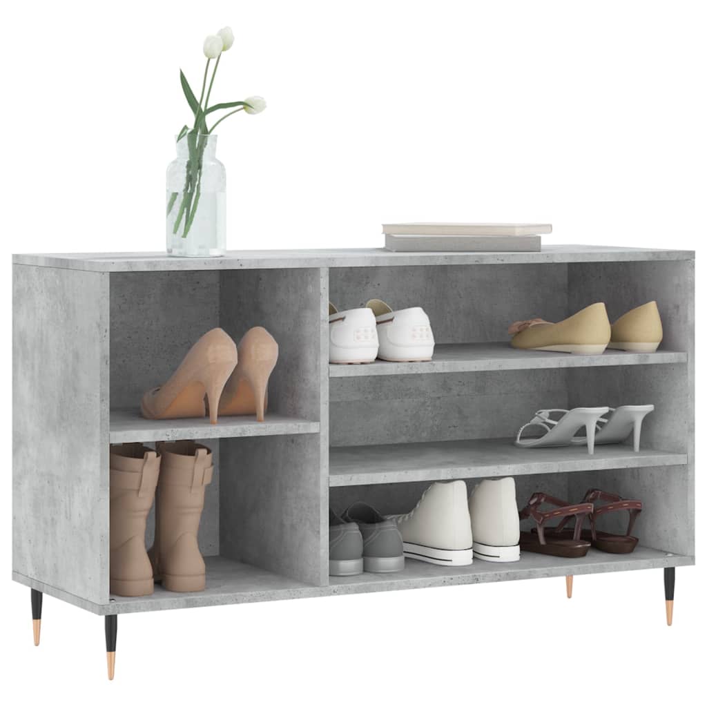 Armoire à chaussures Gris béton 102x36x60 cm Bois d'ingénierie - XIOS