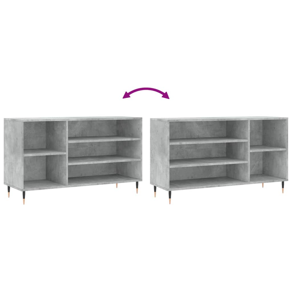 Armoire à chaussures Gris béton 102x36x60 cm Bois d'ingénierie - XIOS