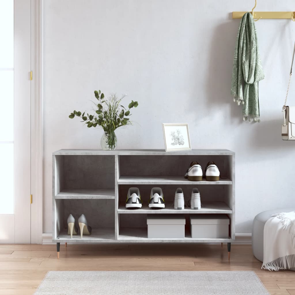 Armoire à chaussures Gris béton 102x36x60 cm Bois d'ingénierie - XIOS