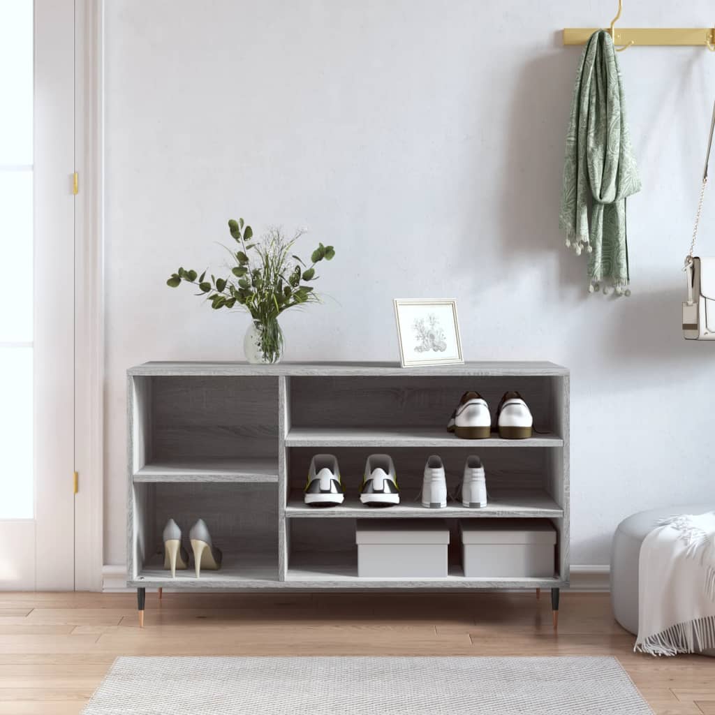 Armoire à chaussures Sonoma gris 102x36x60 cm Bois d'ingénierie - XIOS