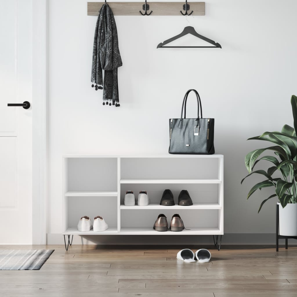 Armoire à chaussures Blanc 102x36x60 cm Bois d'ingénierie - XIOS