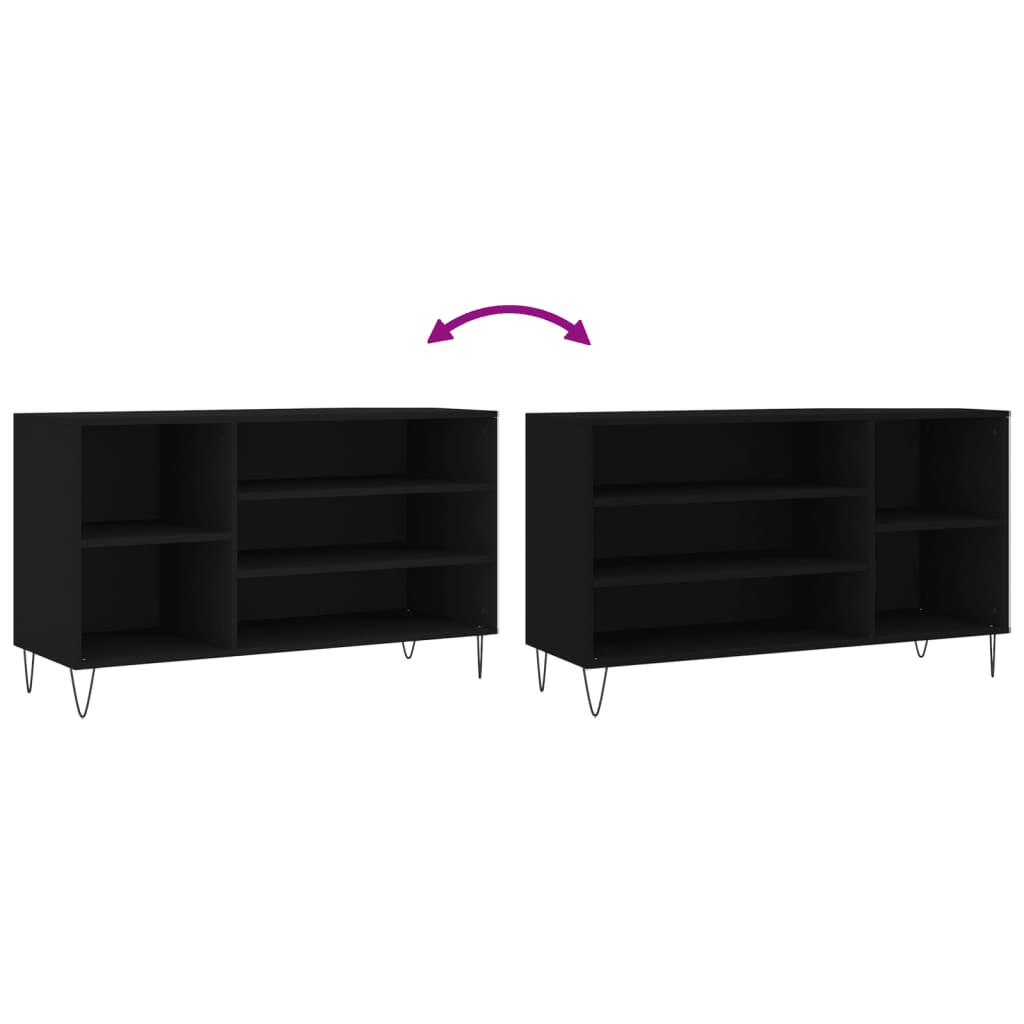 Armoire à chaussures Noir 102x36x60 cm Bois d'ingénierie - XIOS