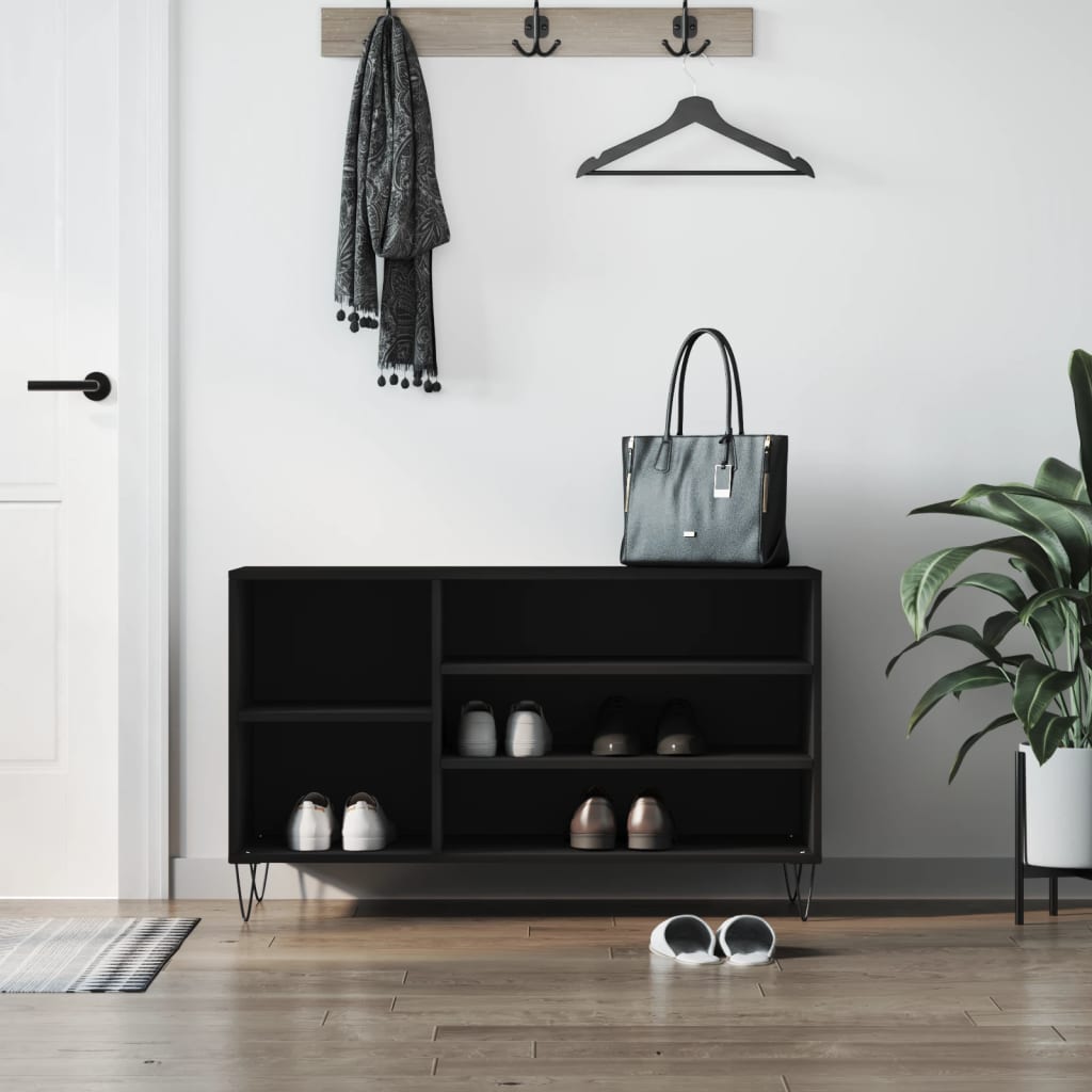 Armoire à chaussures Noir 102x36x60 cm Bois d'ingénierie - XIOS