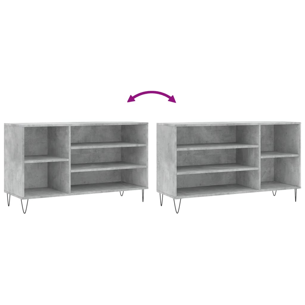Armoire à chaussures Gris béton 102x36x60 cm Bois d'ingénierie - XIOS