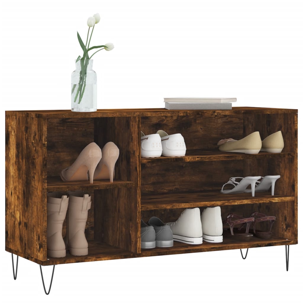 Armoire à chaussures Chêne fumé 102x36x60 cm Bois d'ingénierie - XIOS