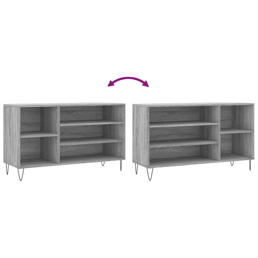 Armoire à chaussures Sonoma gris 102x36x60 cm Bois d'ingénierie - XIOS