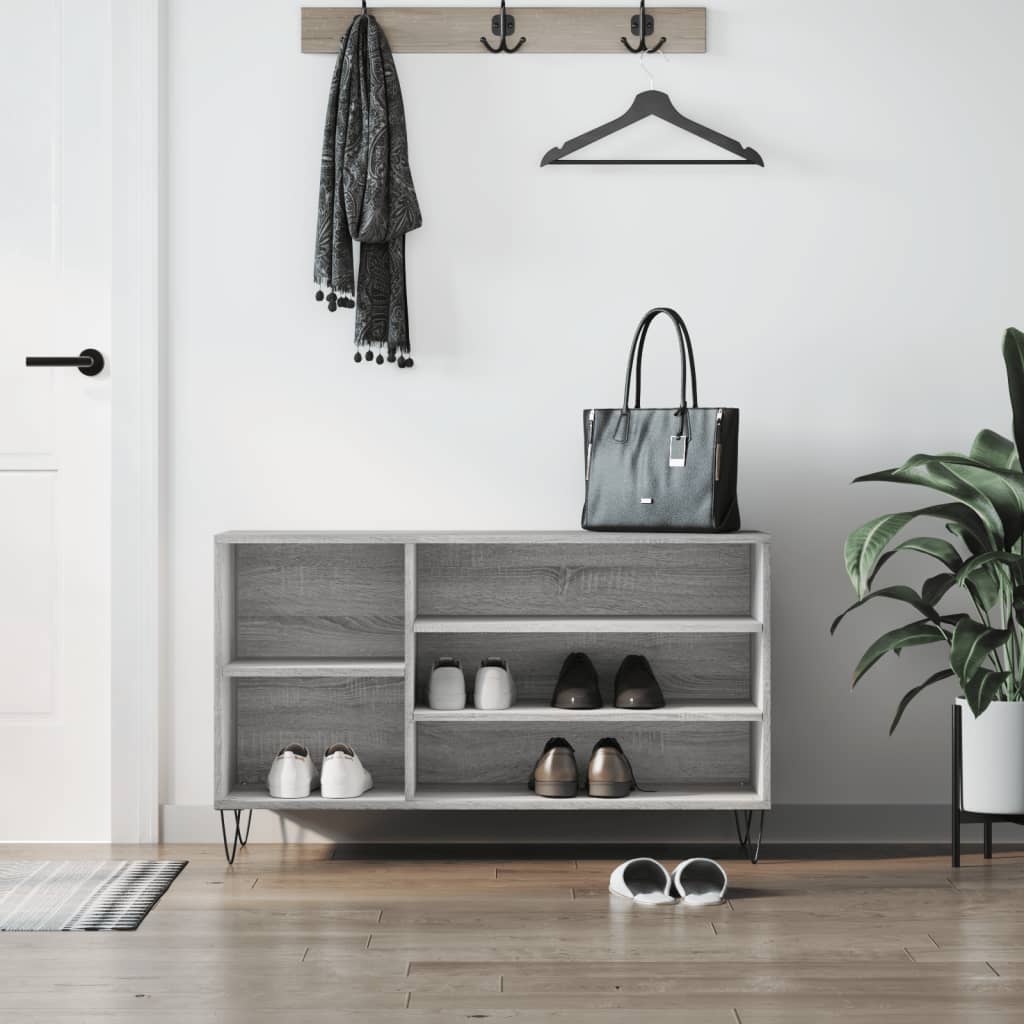 Armoire à chaussures Sonoma gris 102x36x60 cm Bois d'ingénierie - XIOS