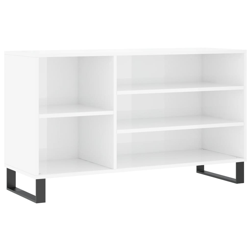 Armoire à chaussure Blanc brillant 102x36x60 cm Bois ingénierie - XIOS