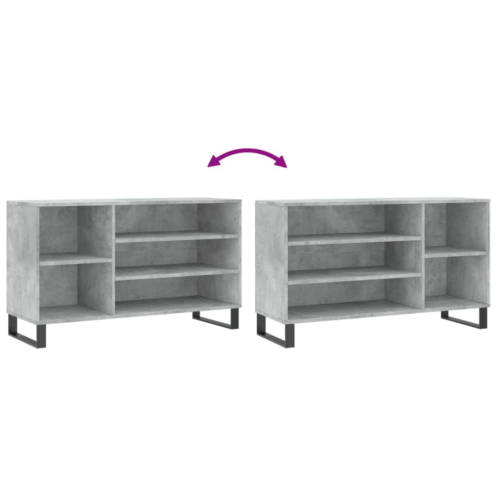 Armoire à chaussures Gris béton 102x36x60 cm Bois d'ingénierie - XIOS