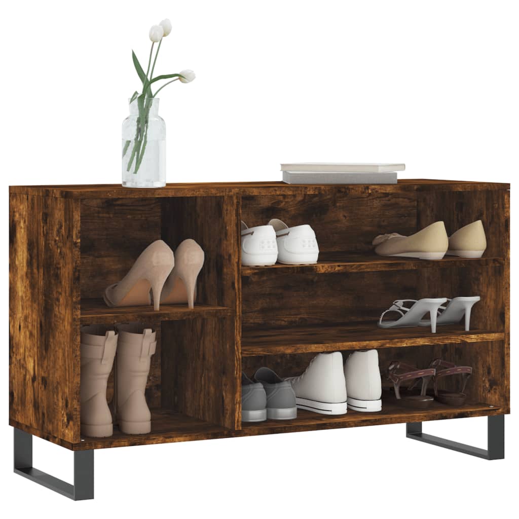 Armoire à chaussures Chêne fumé 102x36x60 cm Bois d'ingénierie - XIOS