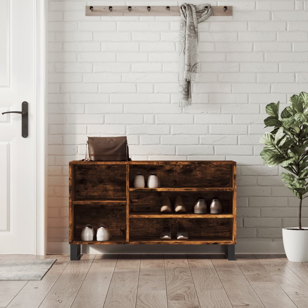 Armoire à chaussures Chêne fumé 102x36x60 cm Bois d'ingénierie - XIOS