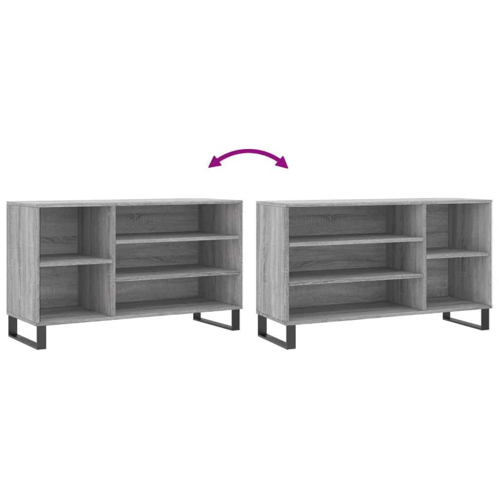Armoire à chaussures Sonoma gris 102x36x60 cm Bois d'ingénierie - XIOS