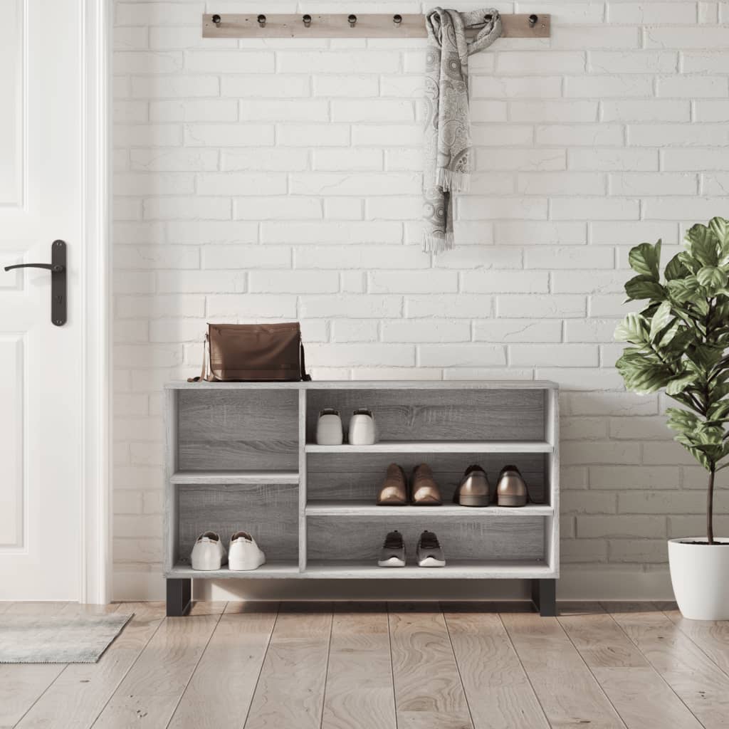 Armoire à chaussures Sonoma gris 102x36x60 cm Bois d'ingénierie - XIOS