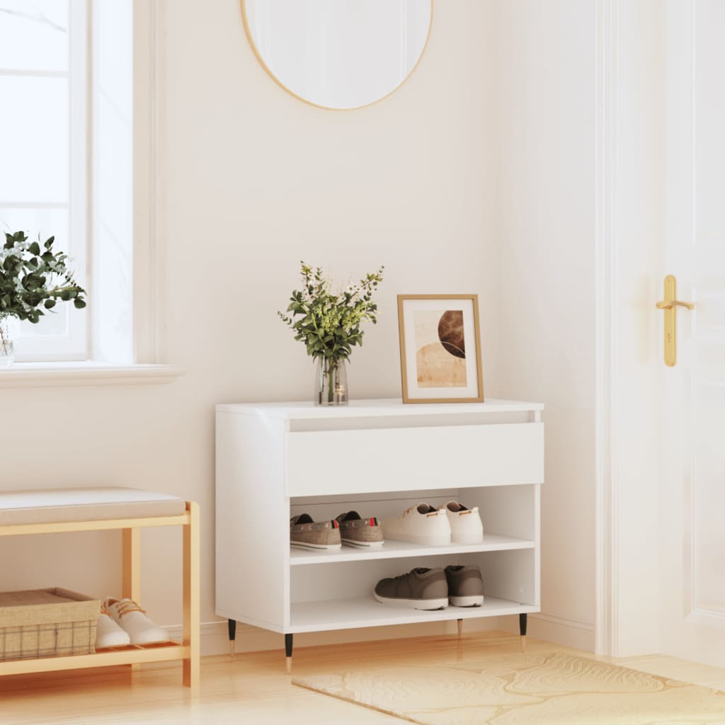 Armoire à chaussures Blanc 70x36x60 cm Bois d'ingénierie - XIOS