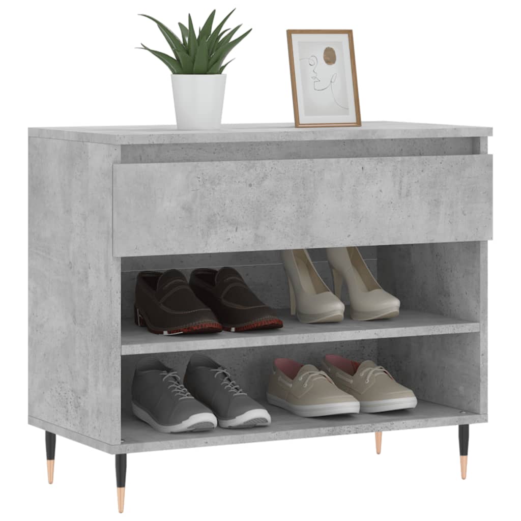 Armoire à chaussures Gris béton 70x36x60 cm Bois d'ingénierie - XIOS