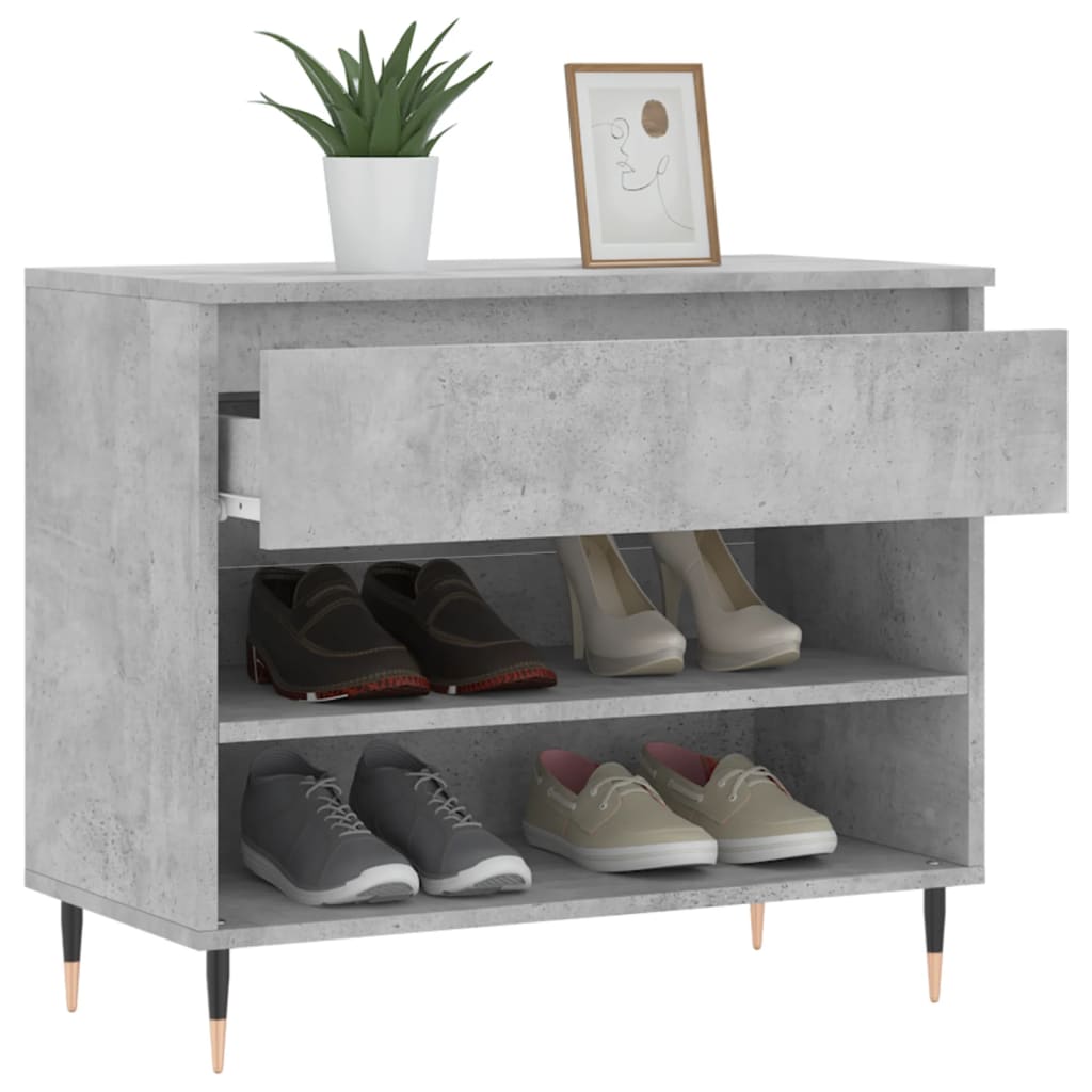 Armoire à chaussures Gris béton 70x36x60 cm Bois d'ingénierie - XIOS