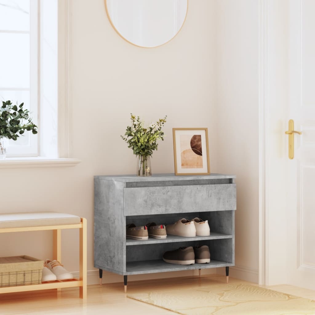 Armoire à chaussures Gris béton 70x36x60 cm Bois d'ingénierie - XIOS