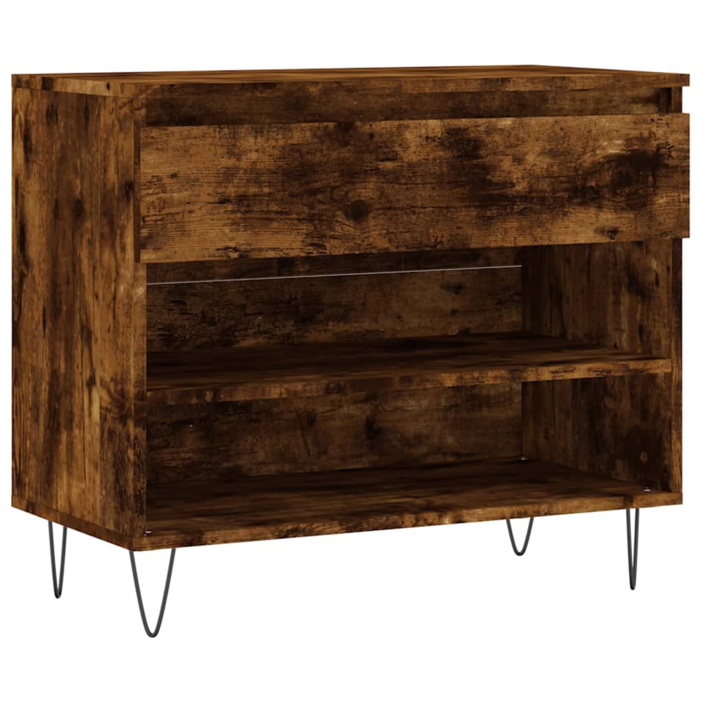 Armoire à chaussures Chêne fumé 70x36x60 cm Bois d'ingénierie - XIOS