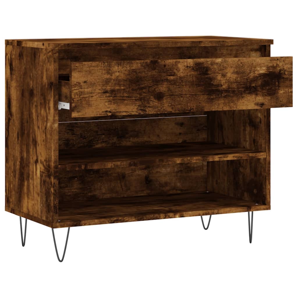Armoire à chaussures Chêne fumé 70x36x60 cm Bois d'ingénierie - XIOS