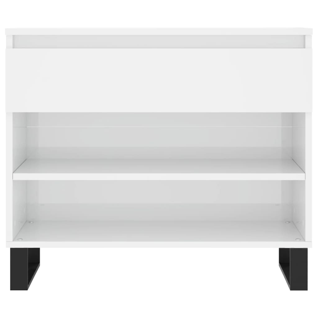 Armoire à chaussure Blanc brillant 70x36x60 cm Bois ingénierie - XIOS