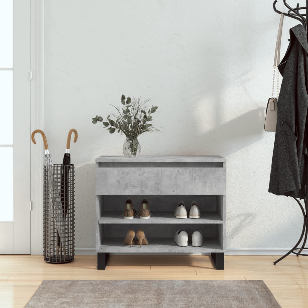 Armoire à chaussures Gris béton 70x36x60 cm Bois d'ingénierie - XIOS