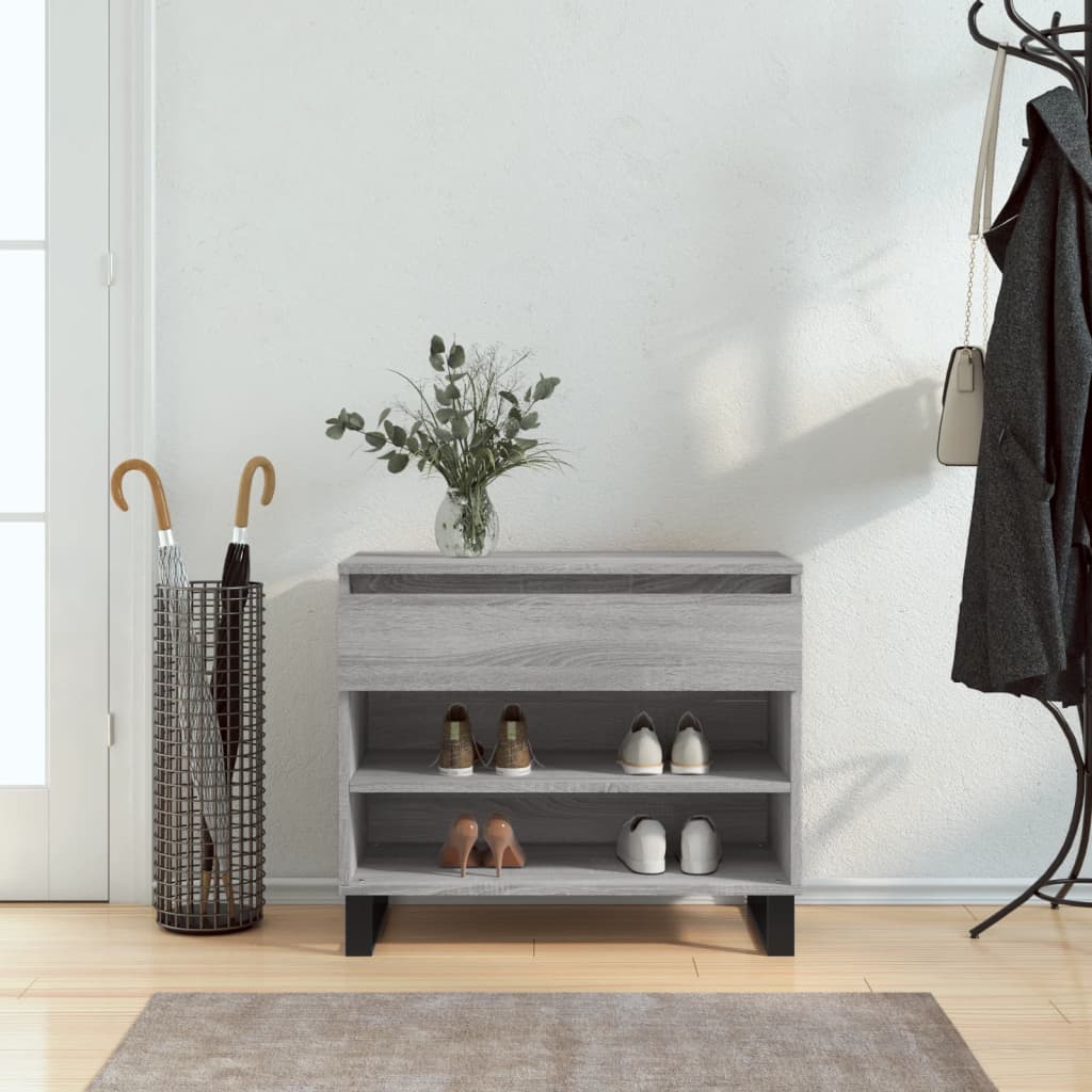Armoire à chaussures Sonoma gris 70x36x60 cm Bois d'ingénierie - XIOS