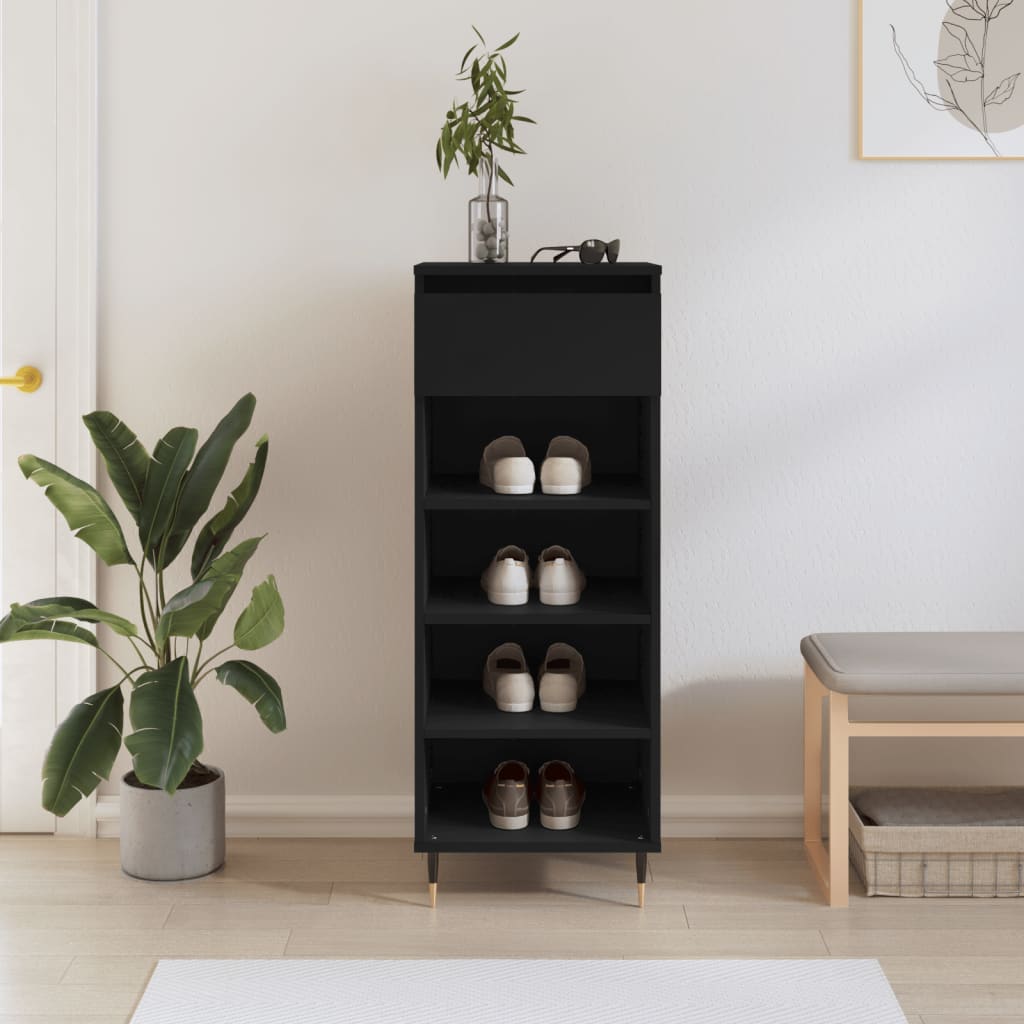 Armoire à chaussures Noir 40x36x105 cm Bois d'ingénierie - XIOS