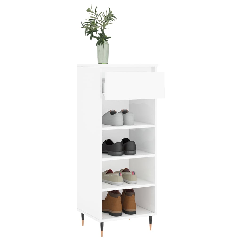 Armoire à chaussures Blanc brillant 40x36x105cm Bois ingénierie - XIOS