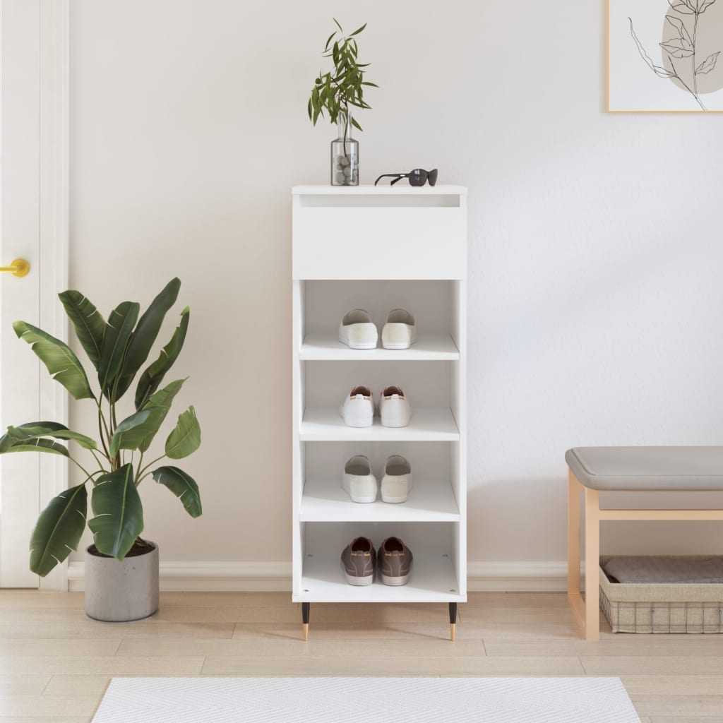 Armoire à chaussures Blanc brillant 40x36x105cm Bois ingénierie - XIOS