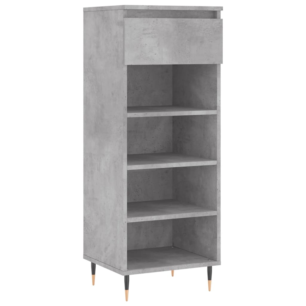 Armoire à chaussures Gris béton 40x36x105 cm Bois d'ingénierie - XIOS