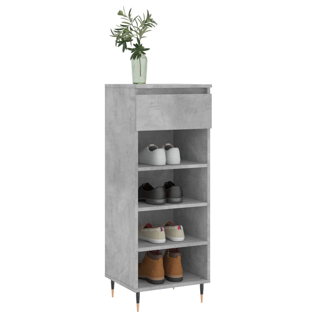Armoire à chaussures Gris béton 40x36x105 cm Bois d'ingénierie - XIOS