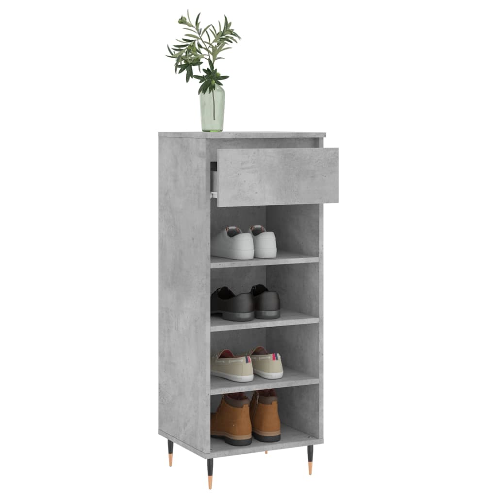 Armoire à chaussures Gris béton 40x36x105 cm Bois d'ingénierie - XIOS