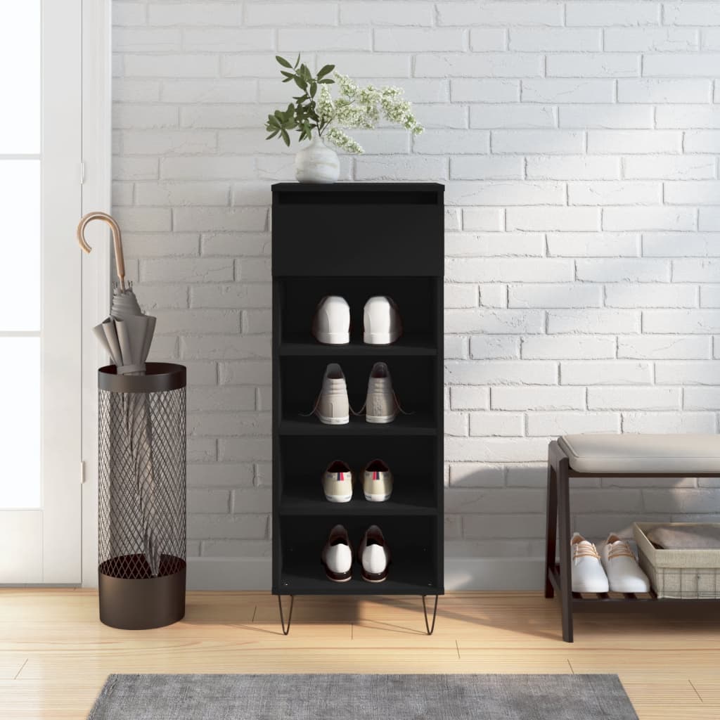 Armoire à chaussures Noir 40x36x105 cm Bois d'ingénierie - XIOS