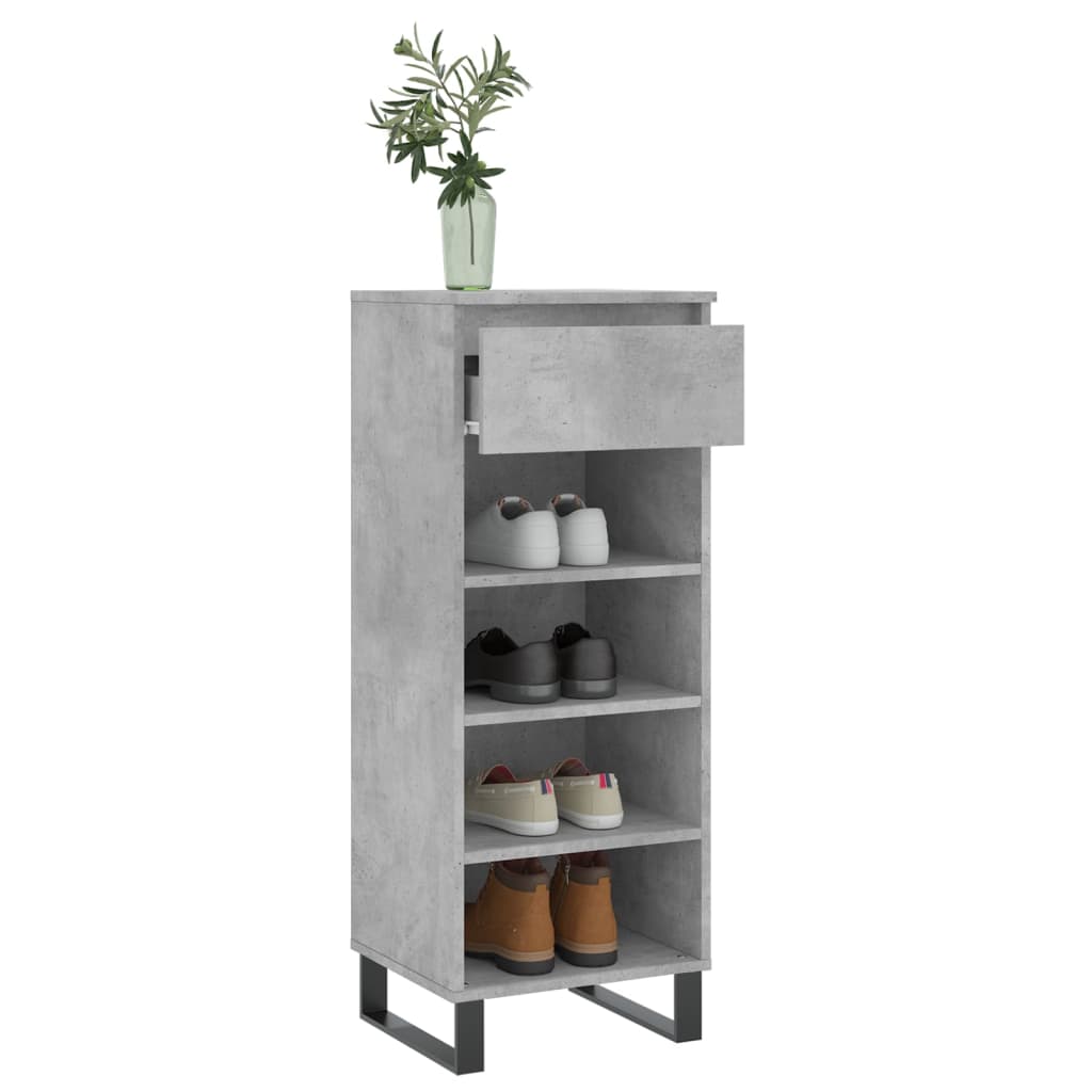 Armoire à chaussures Gris béton 40x36x105 cm Bois d'ingénierie - XIOS