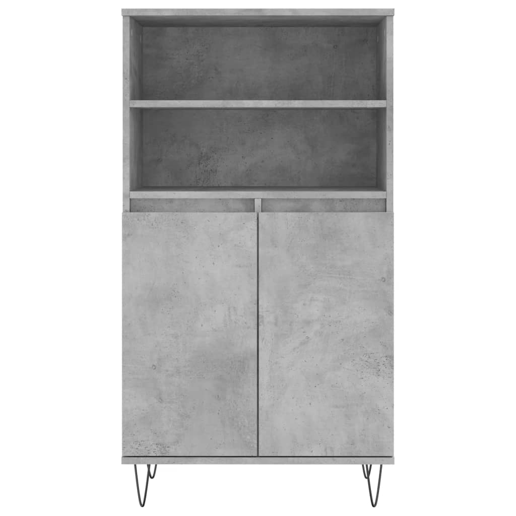 Buffet haut Gris béton 60x36x110 cm Bois d'ingénierie