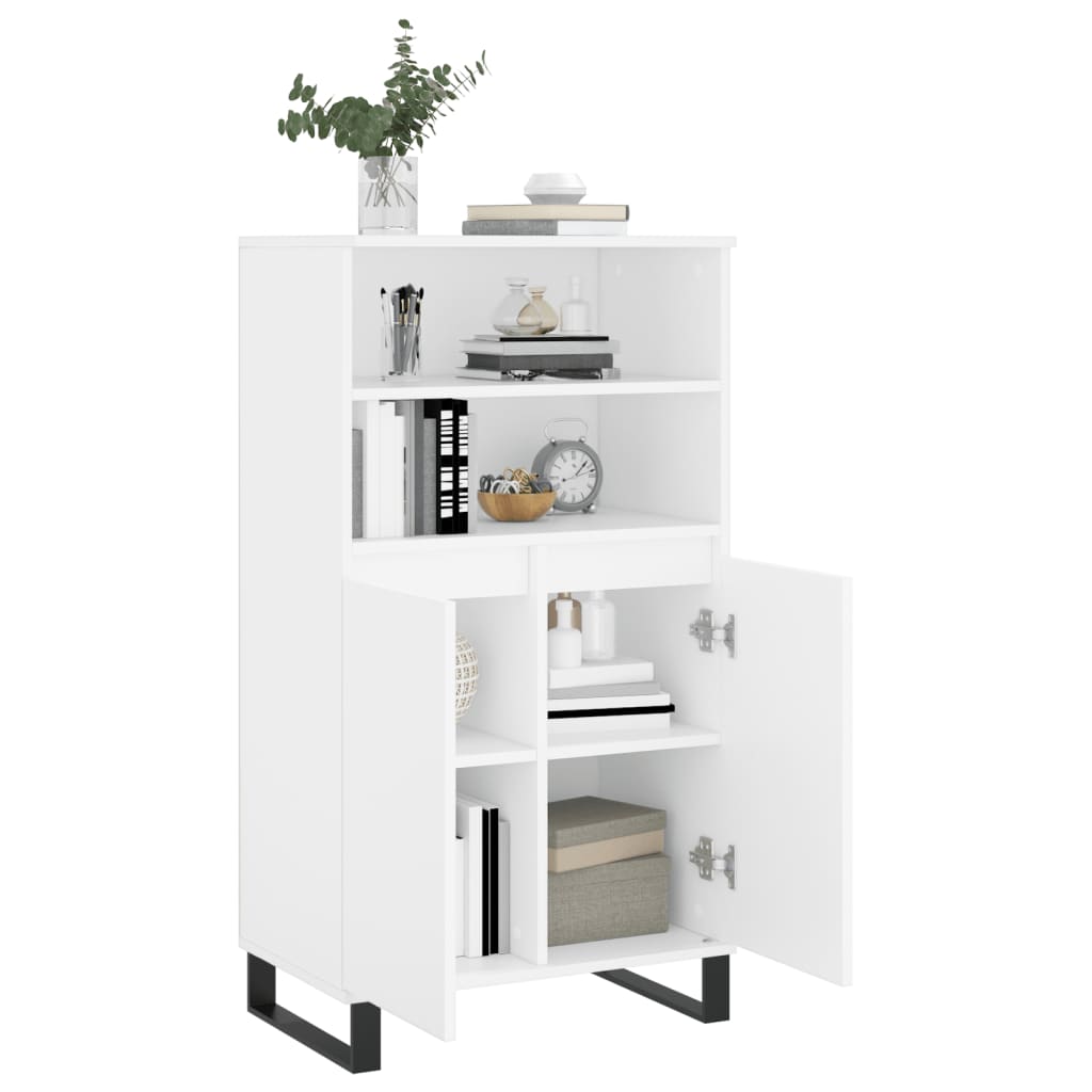 Buffet haut Blanc 60x36x110 cm Bois d'ingénierie
